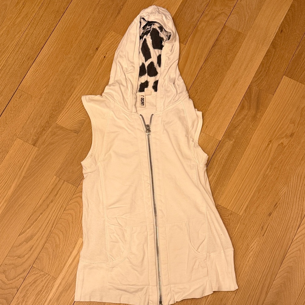 Vintage Rogan for Target White Hoodie with Black Printed Interior Hood